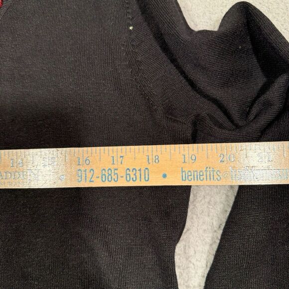 Vintage Jack B. Quick Womens Sweater Black Heart Gem V-Neck Long Sleeve M - Picture 6 of 10